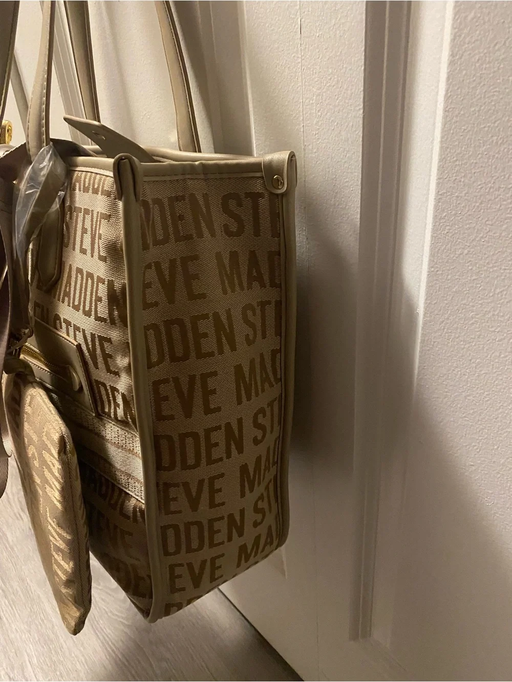 Steve Madden Tan Logo Tote Bag